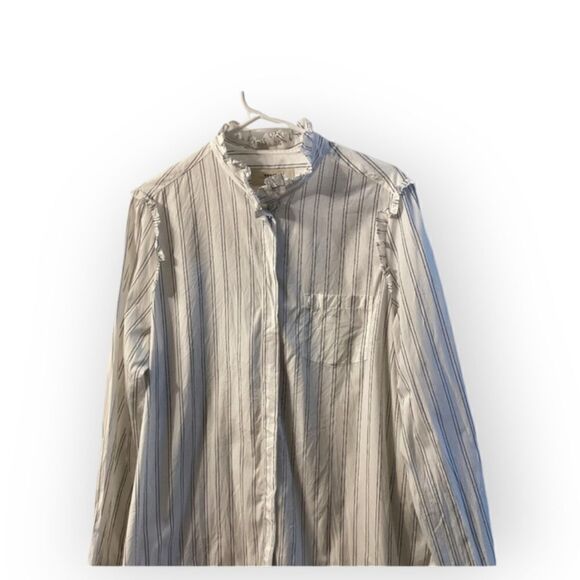 Max Mara Weekend White Striped Cotton Shirt Size 14 - Picture 15 of 15